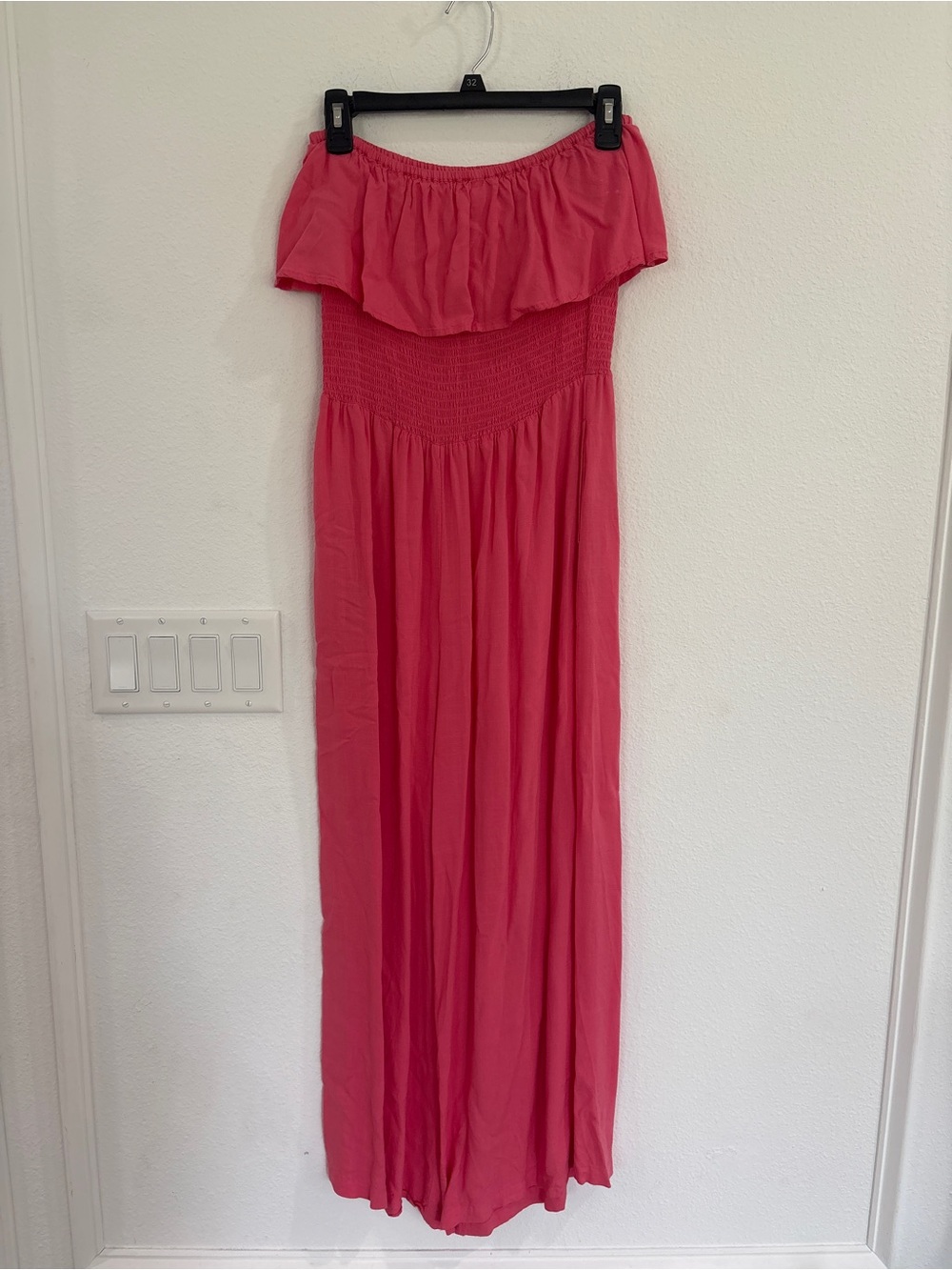 BILA-77 Off-Shoulder Fuchsia Jumpsuit